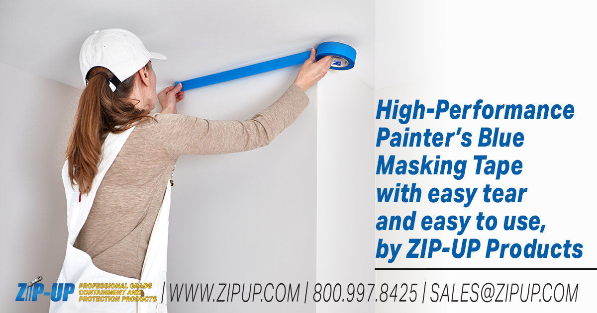 Easy Release Zip-Up Blue Masking Tape, 2x60 Yds, 180' Roll, 1 Roll
