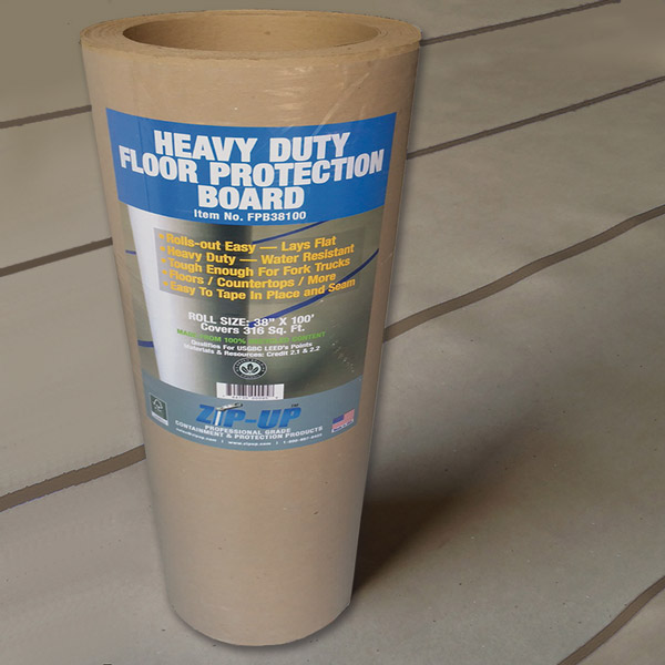 Zipup Floor Protection Board Roll N Floor Brown Taped 600x600