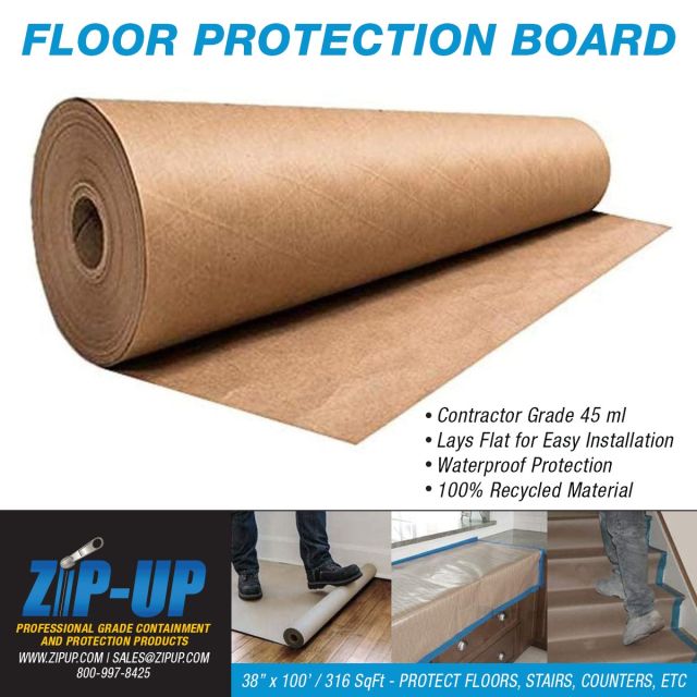 FLOOR PROTECTION BOARD

Heavy 45 mil board with water-resistant treatment keeps floors clean during construction and moving. Easy to put down and can be cut to size and seamed as needed. Compact rolls are easy to handle. Strong enough to drive a forklift over.

Call 1-800-997-8425 or Email: sales@zipup.com for more info.

https://zipup.com/product/floor-protection-board/
-
-
-
-
-
#FloorProtection #Tapes #FloorBoardTape #FloorProtectionBoard #ConstructionTape #ContarctorTape #floorboards #Construction #buildingmaterials #architecture #contractors #concrete #zipup #zipupproducts
