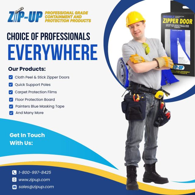 𝗖𝗵𝗼𝗶𝗰𝗲 𝗼𝗳 𝗣𝗿𝗼𝗳𝗲𝘀𝘀𝗶𝗼𝗻𝗮𝗹𝘀 𝗘𝘃𝗲𝗿𝘆𝘄𝗵𝗲𝗿𝗲!

https://zipup.com/our-products/
We support independent dealers.
Call: 𝟴𝟬𝟬-𝟵𝟵𝟳-𝟴𝟰𝟮𝟱 or Email: 𝘀𝗮𝗹𝗲𝘀@𝘇𝗶𝗽𝘂𝗽.𝗰𝗼𝗺
-
-
-
-
#zipup #zipupproducts #dustcontainment #dustcontrol #abatement #construction #buildingmaterials #jobsiteprotection #floorprotection #zipperdoor #zipupproducts