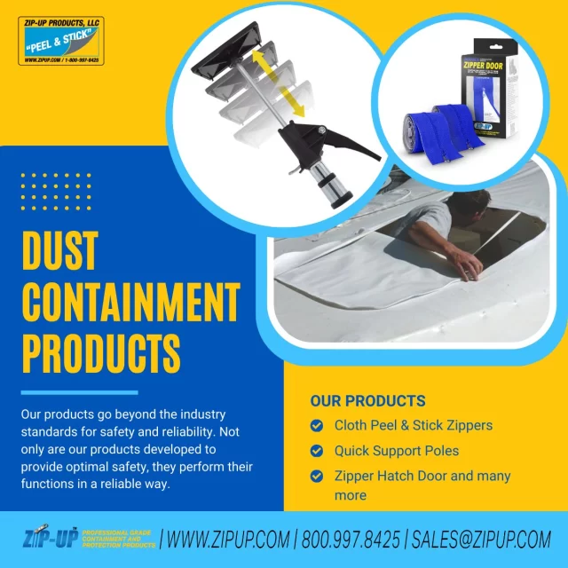 𝗭𝗶𝗽-𝗨𝗽 brand Professional Grade Containment and Protection Products are 𝗧𝗵𝗲 𝗖𝗵𝗼𝗶𝗰𝗲 𝗼𝗳 𝗣𝗿𝗼𝗳𝗲𝘀𝘀𝗶𝗼𝗻𝗮𝗹𝘀 𝗘𝘃𝗲𝗿𝘆𝘄𝗵𝗲𝗿𝗲!

Call 𝟭-𝟴𝟬𝟬-𝟵𝟵𝟳-𝟴𝟰𝟮𝟱 or Email: 𝘀𝗮𝗹𝗲𝘀@𝘇𝗶𝗽𝘂𝗽.𝗰𝗼𝗺 for more info.
-
-
-
#zipup #zipupproducts #dustcontainment #dustcontrol #abatement #construction #buildingmaterials #jobsiteprotection #floorprotection #zipperdoor #zipupproducts