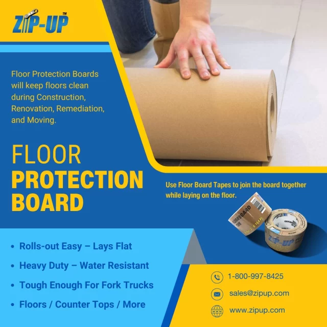 𝗙𝗟𝗢𝗢𝗥 𝗣𝗥𝗢𝗧𝗘𝗖𝗧𝗜𝗢𝗡 𝗕𝗢𝗔𝗥𝗗

Heavy 45 mil board with 𝘄𝗮𝘁𝗲𝗿-𝗿𝗲𝘀𝗶𝘀𝘁𝗮𝗻𝘁 treatment keeps floors clean during construction and moving. 𝗘𝗮𝘀𝘆 𝘁𝗼 𝗽𝘂𝘁 𝗱𝗼𝘄𝗻 and can be cut to size and seamed as needed. 𝗖𝗼𝗺𝗽𝗮𝗰𝘁 𝗿𝗼𝗹𝗹𝘀 are easy to handle. 𝗦𝘁𝗿𝗼𝗻𝗴 enough to drive a forklift over.

Call 𝟭-𝟴𝟬𝟬-𝟵𝟵𝟳-𝟴𝟰𝟮𝟱 or Email: 𝘀𝗮𝗹𝗲𝘀@𝘇𝗶𝗽𝘂𝗽.𝗰𝗼𝗺 for more info.

#FloorProtection #Tapes #FloorBoardTape #FloorProtectionBoard #ConstructionTape #ContarctorTape #floorboards #Construction #buildingmaterials #architecture #contractors #concrete #zipup #zipupproducts