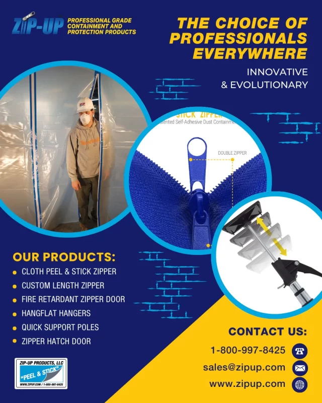 𝗭𝗶𝗽-𝗨𝗽 brand Professional Grade Containment and Protection Products are 𝗧𝗵𝗲 𝗖𝗵𝗼𝗶𝗰𝗲 𝗼𝗳 𝗣𝗿𝗼𝗳𝗲𝘀𝘀𝗶𝗼𝗻𝗮𝗹𝘀 𝗘𝘃𝗲𝗿𝘆𝘄𝗵𝗲𝗿𝗲!
Call 𝟭-𝟴𝟬𝟬-𝟵𝟵𝟳-𝟴𝟰𝟮𝟱 or Email: 𝘀𝗮𝗹𝗲𝘀@𝘇𝗶𝗽𝘂𝗽.𝗰𝗼𝗺 for more info.

#zipup #zipupproducts #dustcontainment #dustcontrol #abatement #construction #buildingmaterials #jobsiteprotection #floorprotection #zipperdoor #zipupproducts