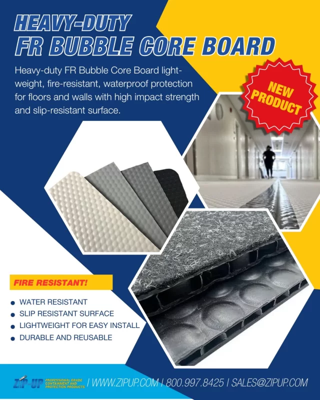 𝗛𝗲𝗮𝘃𝘆-𝗱𝘂𝘁𝘆 𝗙𝗥 𝗕𝘂𝗯𝗯𝗹𝗲 𝗖𝗼𝗿𝗲 𝗕𝗼𝗮𝗿𝗱 𝗯𝘆 𝗭𝗶𝗽-𝗨𝗽 𝗣𝗿𝗼𝗱𝘂𝗰𝘁𝘀.

Heavy-duty FR Bubble Core Board light-weight, fire-resistant, waterproof protection for floors and walls with high impact strength and slip-resistant surface.
Call: 𝟴𝟬𝟬-𝟵𝟵𝟳-𝟴𝟰𝟮𝟱 or Email: 𝘀𝗮𝗹𝗲𝘀@𝘇𝗶𝗽𝘂𝗽.𝗰𝗼𝗺 to learn more.

#floorprotection #HDbubblecoreboard  #Dbubblecoreboard #construction #buildingmaterials #zipup #zipupproducts #Healthcare #TrendingNow